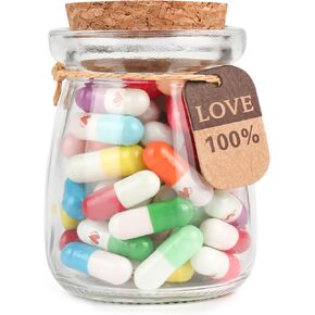 HSXIANG Capsule Letters Message in a Bottle,Happy Pills Notes Gifts for Birthday,Valentines Day,Mother's Day,Graduation season Party.(Transparent Color 77PCS) in Kuwait