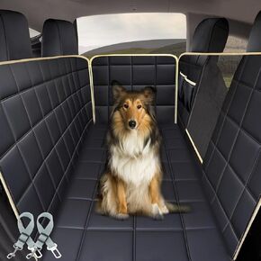 Lassie Dog Hammock for Car, Compatible with 2018-2024 Model 3,Dog Car Seat Cover for Back Seat with 4 Headrests and 2 Seat Belts, 100% Waterproof Pet Seat Protector for Dogs in Kuwait