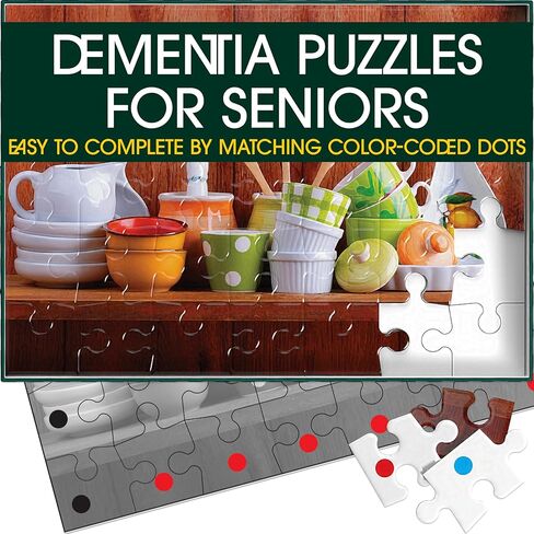 Keeping Busy Dementia Puzzles for Elderly - Large Piece Puzzles for Seniors - 35 Piece Jigsaw Puzzle Hot Rod Show - Color Coded with Templates - Dementia Activities for Seniors - Easy Adult Puzzle in Kuwait