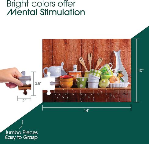 Keeping Busy Dementia Puzzles for Elderly - Large Piece Puzzles for Seniors - 35 Piece Jigsaw Puzzle Hot Rod Show - Color Coded with Templates - Dementia Activities for Seniors - Easy Adult Puzzle in Kuwait