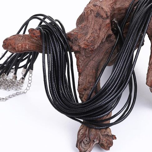 30 Pcs 9.45 Inch Black Bulk Leather Necklace Cords with Clasps, Black Adjustable DIY Jewelry Making Supplies in Saudi Arabia