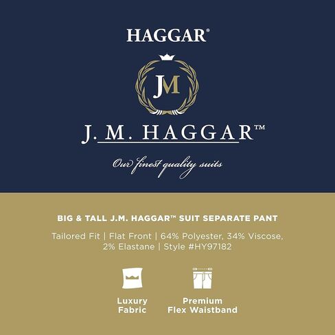 Haggar Men's Big and Tall Premium Tailored Fit Suit Separate, Blue BT-Jacket, 52 R in Saudi Arabia