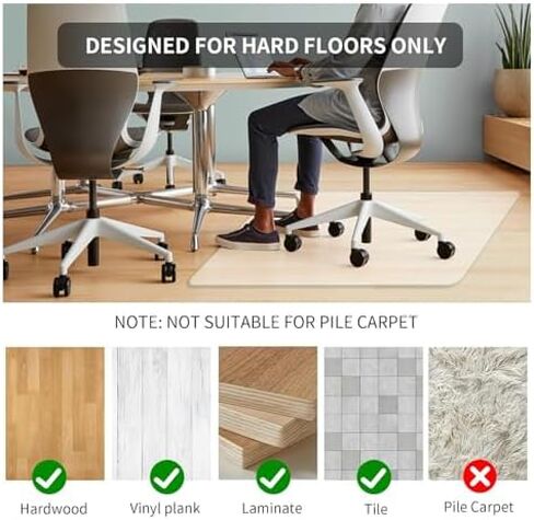 Transparent Waterproof Floor Mat - Non-Slip, Anti-Scratch PVC Chair & Table Protector - Flexible, Durable & Wipeable for Living Room, Kitchen & Office Use in Saudi Arabia