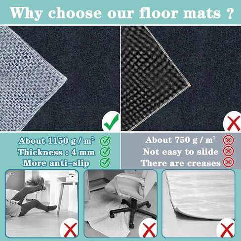 Gaming and Office Chair Mat for Hardwood Floors Non Slip Backing Floor Protectors 150 x 170 cm in Saudi Arabia