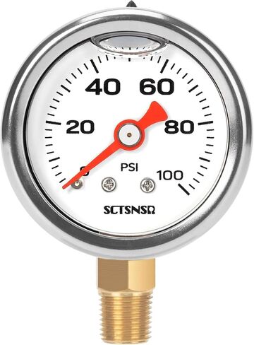 0-60 Psi Fuel Pressure Gauge, 1.5" Black Dial, 1/8" NPT Back Mount, Stainless Steel Case, Glycerin Liquid Filled, Inline Low Pressure Gauge, for Oil Water Air Pressure Test in Saudi Arabia