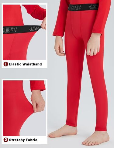 QBK Toddler Boys 2T to Youth Compression Pants Base Layer Leggings Tights for Basketball Soccer Football Baseball in Saudi Arabia