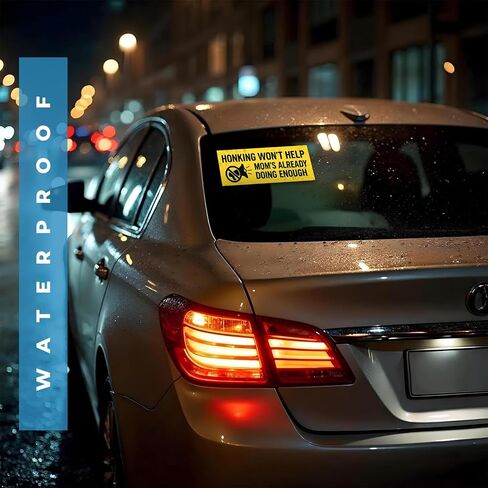 ملصق سيارة PosterJet Honking لن يساعد الأم على القيام بما يكفي من الملصقات مقاس 9 × 3 - مجموعة من قطعتين، ملصق سيارة من الفينيل الفاخر مقاوم للماء والخدش - سهل التقشير، بدون بقايا - مقطوع بشكل فردي مصنوع في الولايات المتحدة الأمريكية in Kuwait