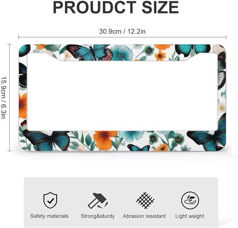 إطارات لوحة ترخيص أنيمي حاملي تغطية ، إطارات علامات السيارة ملحقات السيارة 2 حزمة 2 ثقب المعادن الألومنيوم لوحة التزيين الإطار 12.2 × 6.3 بوصة للنساء هدية الرجال in Kuwait