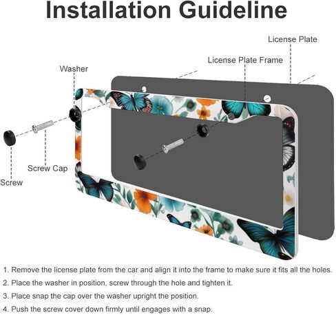إطارات لوحة ترخيص أنيمي حاملي تغطية ، إطارات علامات السيارة ملحقات السيارة 2 حزمة 2 ثقب المعادن الألومنيوم لوحة التزيين الإطار 12.2 × 6.3 بوصة للنساء هدية الرجال in Kuwait