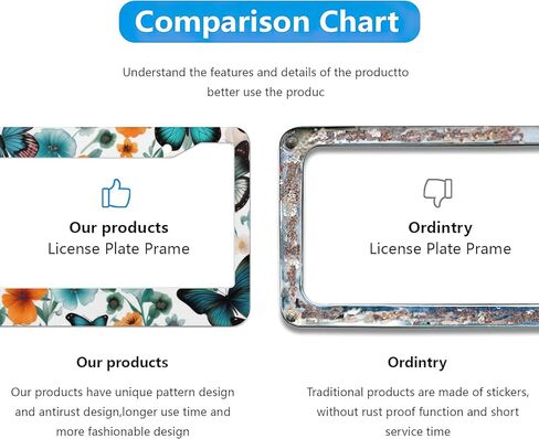 إطارات لوحة ترخيص أنيمي حاملي تغطية ، إطارات علامات السيارة ملحقات السيارة 2 حزمة 2 ثقب المعادن الألومنيوم لوحة التزيين الإطار 12.2 × 6.3 بوصة للنساء هدية الرجال in Kuwait