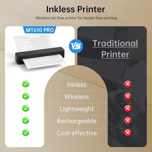 طابعة حرارية محمولة iDPRT، طابعات متنقلة صغيرة بدون حبر بتقنية البلوتوث 300 نقطة في البوصة، لاسلكية للسفر والمكتب والمركبات والاستخدام المنزلي، تدعم الحروف الأمريكية مقاس 8.5 بوصة × 11 بوصة، A4 A5، متوافقة مع iOS وAndroid وأجهزة الكمبيوتر الشخصية in Kuwait