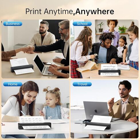 طابعة حرارية محمولة iDPRT، طابعات متنقلة صغيرة بدون حبر بتقنية البلوتوث 300 نقطة في البوصة، لاسلكية للسفر والمكتب والمركبات والاستخدام المنزلي، تدعم الحروف الأمريكية مقاس 8.5 بوصة × 11 بوصة، A4 A5، متوافقة مع iOS وAndroid وأجهزة الكمبيوتر الشخصية in Kuwait