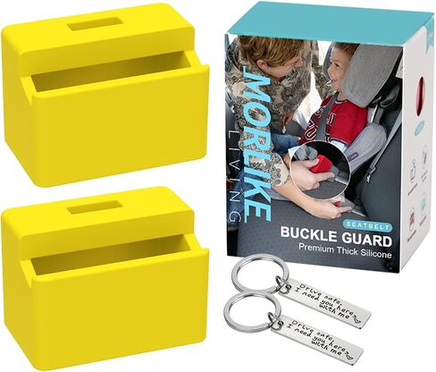 Morlike Silicone Seatbelt Secure Buckle Safety Cover Lock | Keep Children Safe in Car Seat and Prevent Kids from Accidentally Unbuckling | Buckle Guard Fits Almost Vehicles (red,2PACK) in Saudi Arabia