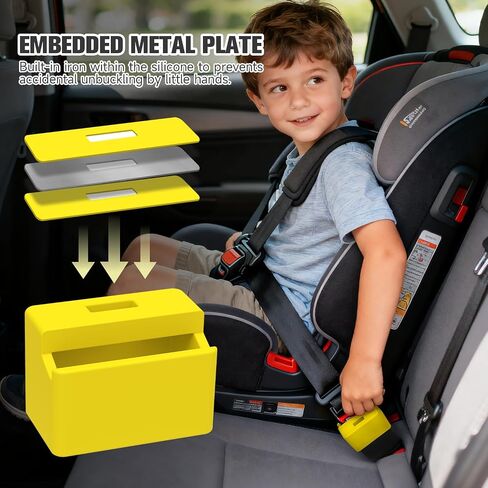 Morlike Silicone Seatbelt Secure Buckle Safety Cover Lock | Keep Children Safe in Car Seat and Prevent Kids from Accidentally Unbuckling | Buckle Guard Fits Almost Vehicles (red,2PACK) in Saudi Arabia