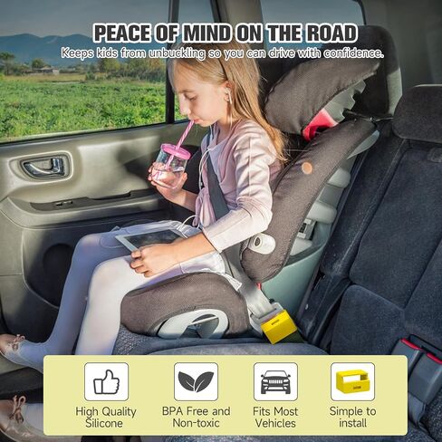 Morlike Silicone Seatbelt Secure Buckle Safety Cover Lock | Keep Children Safe in Car Seat and Prevent Kids from Accidentally Unbuckling | Buckle Guard Fits Almost Vehicles (red,2PACK) in Saudi Arabia