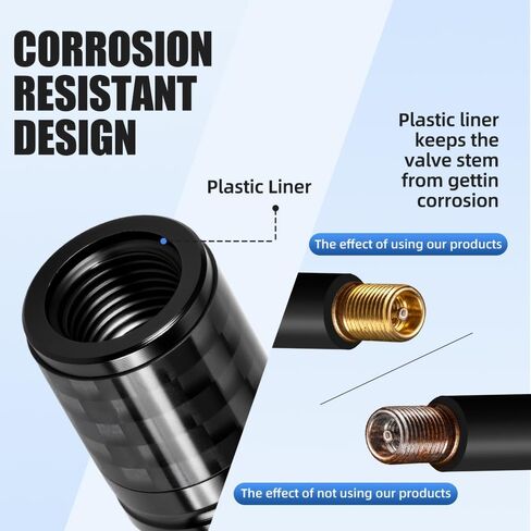Tire Valve Stem Caps, 4-Piece Set, Genuine Carbon Fiber Custom Skull-Shaped Valve Caps, Corrosion-Resistant, Universal Fits Cars, Trucks, Motorcycles, SUVs, and Bicycles (Black) in Saudi Arabia