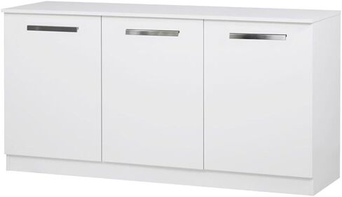 Pemberly Row Contemporary Wood 3 Door Credenza File Cabinet in White in Saudi Arabia