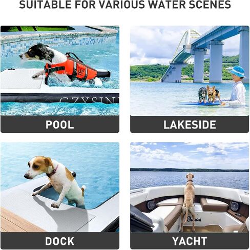 Inflatable Large Dog Float Floating Ramp - Swimming Pets Up to 220 Pounds Large Dogs - Inflatable Stairs for Boats, Docks, with Pump/Rope/Repair Kit - PVC Anti-Slip Fabric in Saudi Arabia
