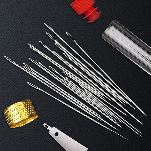 39PCS Hand Sewing Tool Kit, Big Eye Steel Needles with Thread, Seam Ripper, Metal & Silicone Thimbles, Needle Threaders – Portable DIY Hand Made Craft Set for Beginners & DIY Lovers in Saudi Arabia