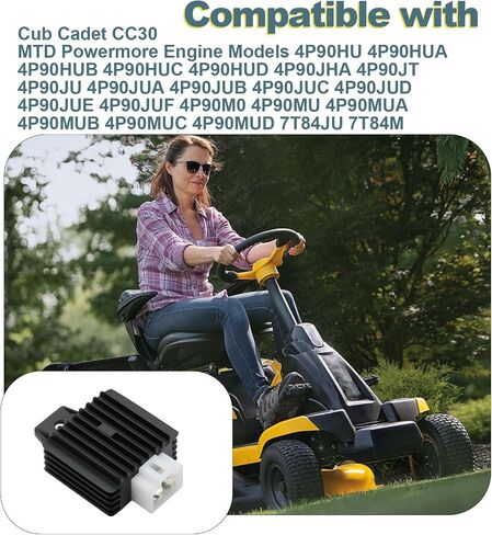 منظم الجهد الكهربي متوافق مع Cub Cadet CC30 MTD Troy Bilt 4P90HU 4P90JHA 4P90JT 4P90JUA 4P90JUB 4P90M0 4P90MU 7T84JU 7T84M استبدال # 751-12242 925-06299 951-12242 in Kuwait