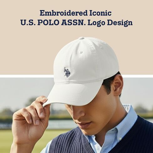 U.S. Polo Assn. Small Polo Pony Logo Baseball Hat, 100% Cotton, Adjustable Cap in Kuwait