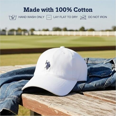 U.S. Polo Assn. Small Polo Pony Logo Baseball Hat, 100% Cotton, Adjustable Cap in Kuwait