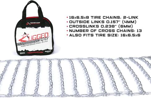 The ROP Shop Pair of 2 Link Tire Chains 16x6.5x8, 16x6.5x6 for Yamaha Rhino & Viking UTV, ROV in Kuwait