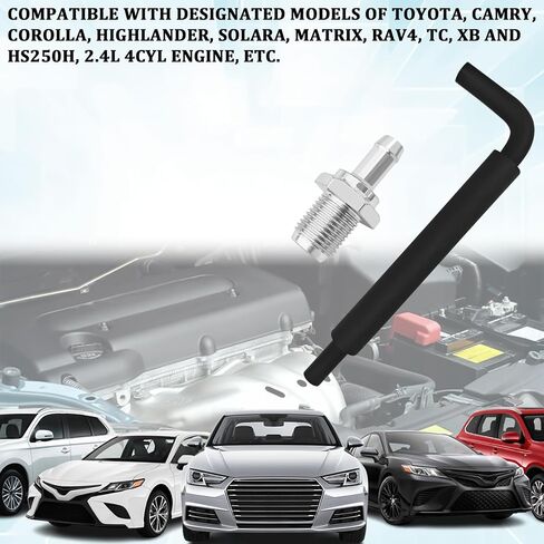 محرك PCV صمام ومجموعة خرطوم لتويوتا كورولا كامري هايلاندر سولارا ماتريكس RAV4 TC XB لكزس HS250h التهوية Pcv صمام استبدال خرطوم فراغ 12204-28020 12262-28021 PCV خرطوم (2.4L 4CYL) in Kuwait