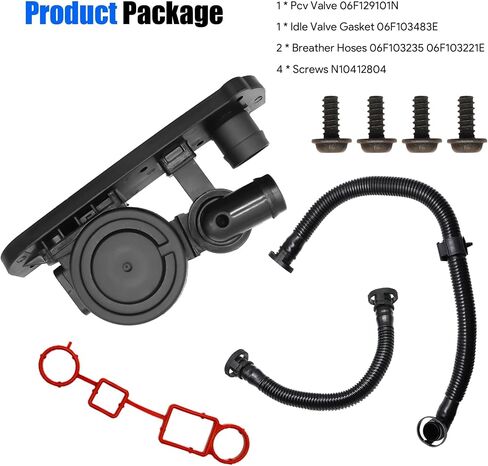 PCV Crankcase Vent Valve Breather Ventilation Hose Gaskets Kit Fit for VW Volkswagen Eos Jetta Passat GTI Rabbit for Audi TT A3 A4 Quattro 2.0T Replace # 06F129101P in Saudi Arabia