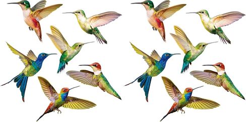 GMSD Hummingbird Window Clings Anti-Collision Window Clings Decals to Prevent Bird Strikes on Window Glass Non Adhesive Vinyl Cling Hummingbird Stickers (18 Pieces) in Kuwait