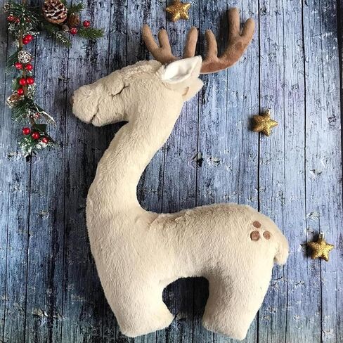 عيد الميلاد الإبداعية الأيائل تشكل وسادة الوليد التصوير الدعائم الوليد إطلاق النار الأيائل قرن الوعل وسادة غرفة الطفل وسادة الديكور الرضع استوديو الصور الدعائم (البني) in Kuwait