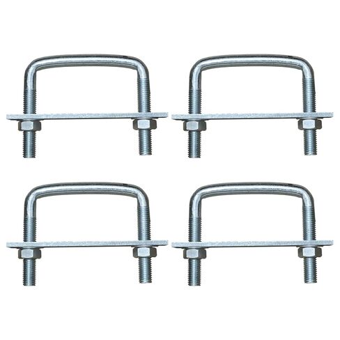 4 قطع من البراغي المربعة على شكل حرف U للمقطورة - مجموعة المشابك الفولاذية المجلفنة، تناسب نوابض أوراق عريضة مقاس 2/2.5/3/3.5/4 بوصة، مسمار على شكل U بقطر كبير شديد التحمل 0.5 بوصة (عرض داخلي 2 بوصة) in Kuwait