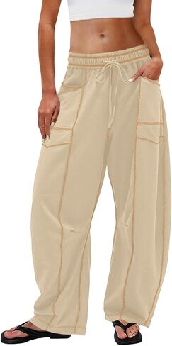 Barrel Sweatpants Women High Waisted Drawstring Baggy Wide Leg Pants Casual Lounge Travel Fall Fashion Clothes 2025 in Saudi Arabia