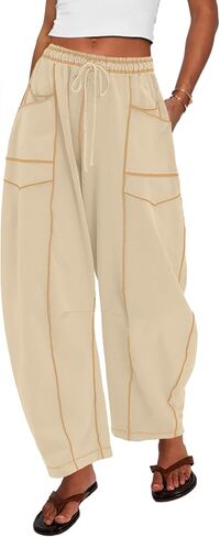 Barrel Sweatpants Women High Waisted Drawstring Baggy Wide Leg Pants Casual Lounge Travel Fall Fashion Clothes 2025 in Saudi Arabia
