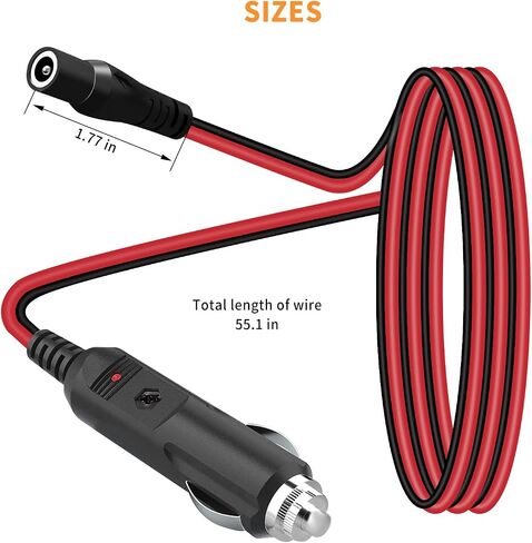 كابل شاحن سيارة 56 وات 14 فولت تيار مستمر لـ NOCO Jump Starter متوافق مع NOCO GB70 GB150 GB250+ GB251+ GB500 GB500+ Genius Boost سلك محول طاقة بطارية ليثيوم فائقة الأمان in Kuwait