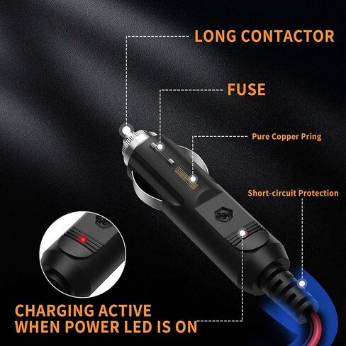 كابل شاحن سيارة 56 وات 14 فولت تيار مستمر لـ NOCO Jump Starter متوافق مع NOCO GB70 GB150 GB250+ GB251+ GB500 GB500+ Genius Boost سلك محول طاقة بطارية ليثيوم فائقة الأمان in Kuwait