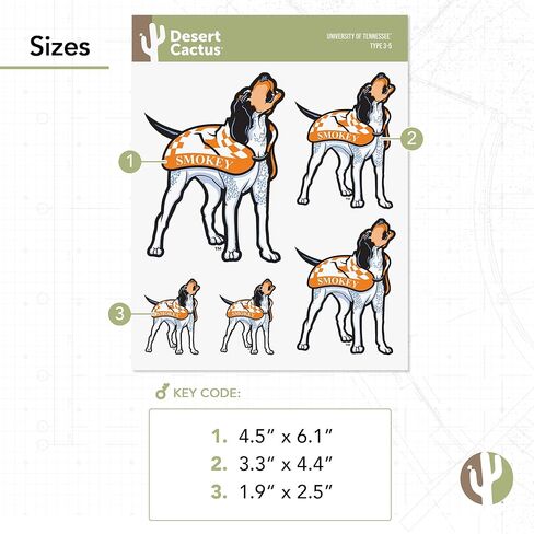 Desert Cactus University of Tennessee UT Knoxville Volunteers Vols Stickers Vinyl Decals Laptop Water Bottle Car Scrapbook T3 (Type 3-1) in Kuwait