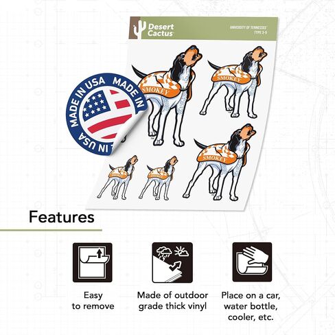 Desert Cactus University of Tennessee UT Knoxville Volunteers Vols Stickers Vinyl Decals Laptop Water Bottle Car Scrapbook T3 (Type 3-1) in Kuwait