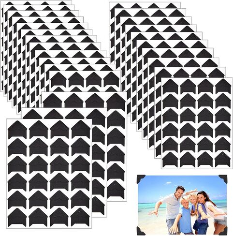 Dfqsofd 600Pcs Photo Corners Self Adhesive, Picture Corners for Scrapbooking Photo Mounting Stickers for DIY Scrapbook, Album, Memory Books, Picture Frames, Journal (Black) in Saudi Arabia