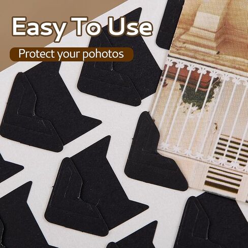 Dfqsofd 600Pcs Photo Corners Self Adhesive, Picture Corners for Scrapbooking Photo Mounting Stickers for DIY Scrapbook, Album, Memory Books, Picture Frames, Journal (Black) in Saudi Arabia