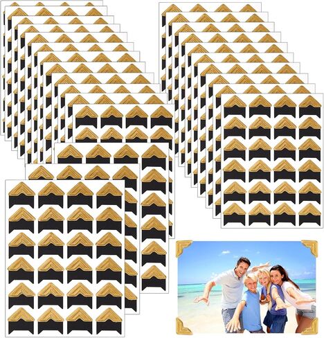 Dfqsofd 600 قطعة من زوايا الصور ذاتية اللصق، زوايا الصور لملصقات تثبيت الصور في سجل القصاصات DIY، الألبوم، كتب الذاكرة، إطارات الصور، مجلة (أسود) in Kuwait