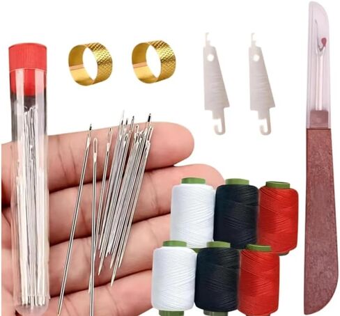 Big Eye Steel Sewing Needles Kit, 37PCS Steel Needles for Hand Sewing, Portable DIY Hand Made Craft Set, Multi-Purpose Needle and Thread Kit for Beginners in Saudi Arabia