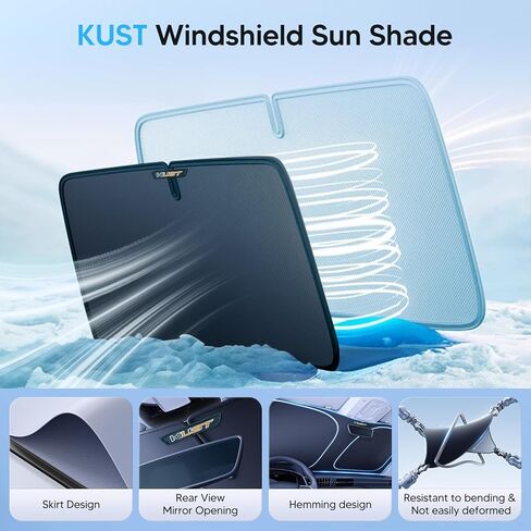 KUST Windshield Sun Shade for Audi Q8 2019-2023 2024 Window Shade Sun Visor Cover Foldable Blocks UV Rays Keep Your Car Cooler in Kuwait