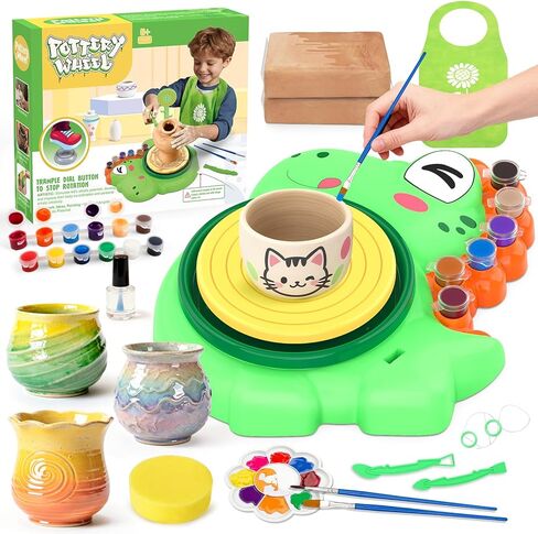 Pottery Wheel for Kids, Arts and Crafts for Kids Ages 8-12, Complete Pottery Painting Craft Kit with Clay, Art Supplies for Kids Toys Girls Birthday Christmas Gift for 6 7 8 9 10 11 12+, Purple in Kuwait