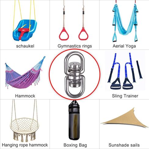SELEWARE Bearing Swing Swivel, 360° Rotational Device Hanging Accessory for Web Tree Swing, Hammock Chair, Climbing Rope, Aerial Yoga, Kids Swing Swivel,Hold Up to 1200LB in Saudi Arabia
