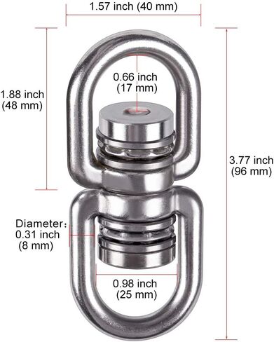 SELEWARE Bearing Swing Swivel, 360° Rotational Device Hanging Accessory for Web Tree Swing, Hammock Chair, Climbing Rope, Aerial Yoga, Kids Swing Swivel,Hold Up to 1200LB in Saudi Arabia
