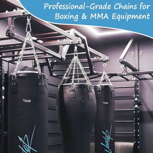 2 حزمة من سلاسل التأرجح شديدة التحمل مقاس 25 بوصة مع 4 حلقات تسلق، سلاسل تعليق من الفولاذ المقاوم للصدأ باللون الأسود مع خطافات لكرسي الأرجوحة، أرجوحة الشرفة، سلة معلقة، صالة الألعاب الرياضية، سعة 1200 رطل (أسود) in Kuwait