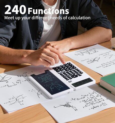 الآلات الحاسبة العلمية للطلاب، الآلات الحاسبة المكتبية المكتبية، 240 وظيفة حاسوبية، آلة حاسبة صغيرة وردية لطيفة مع مفكرة، مثالية لطلاب ومدرسي المدارس الثانوية المتوسطة (وردي) in Kuwait