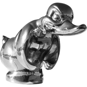 زينة غطاء محرك السيارة Angry Duck - تميمة بطة معدنية مطلية بالكروم ثلاثية الأبعاد من زخرفة غطاء السيارة المطلية بالكروم وتمثال سطح المكتب (فضي) in Kuwait