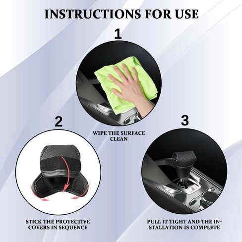 Leather Car Gear Shift Knob Cover, Stick Shift Cover, Anti-Slip Dust Waterproof Gear Shifter Stick Protector, Durable Car Accessories Shifter Lever Knob Protector for SUV Truck RV (Black) in Saudi Arabia